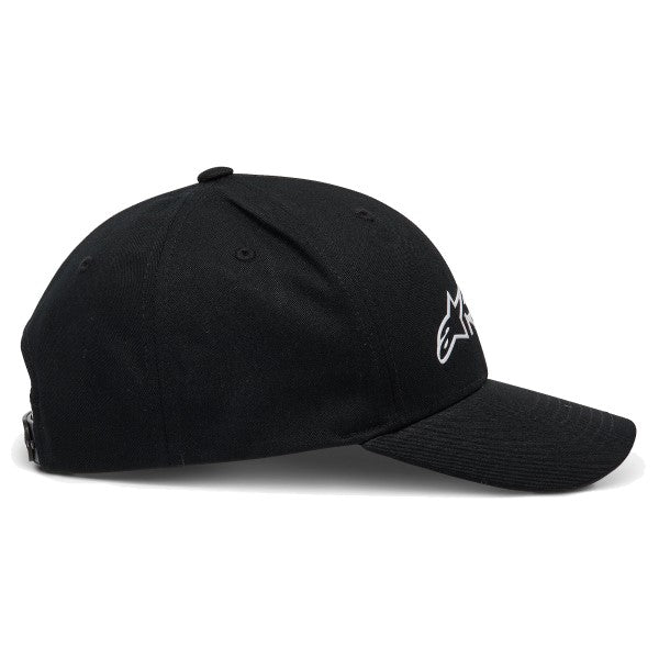 Casquette Ride 3.0 Alpinestars noir et blanc, côté droit