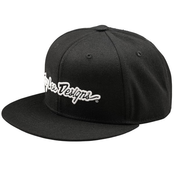 Casquette à Visière Plate Signature Troy Lee Designs noir et blanc