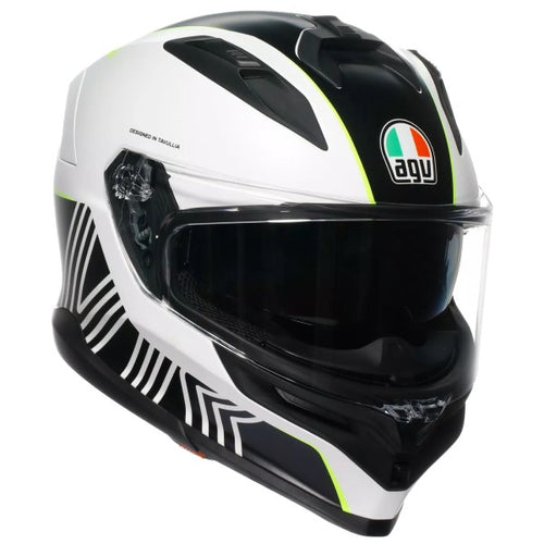Casque Intégral de Moto K7 Super 46 AGV noir et blanc, de 3/4