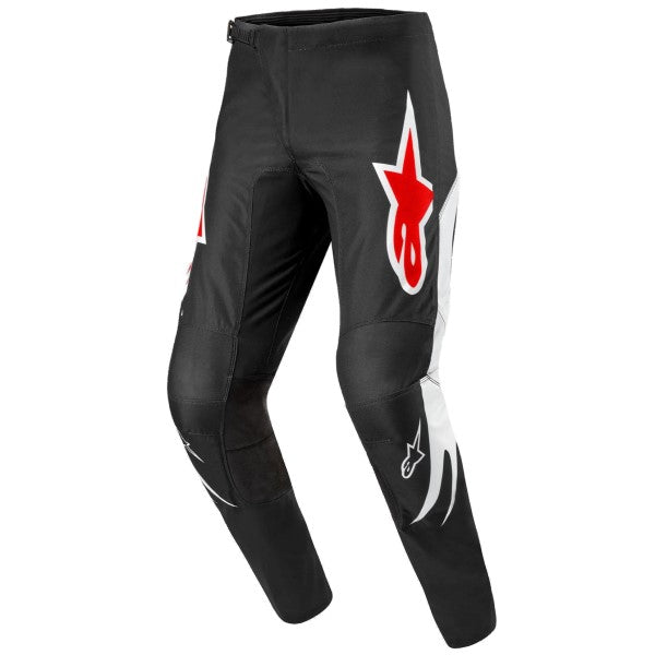 Pantalon de Motocross Fluid Lucent Alpinestars noir et blanc, de face