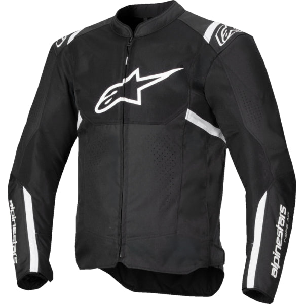Manteau de Moto T-Sps Air V2 Alpinestars noir et blanc, de face