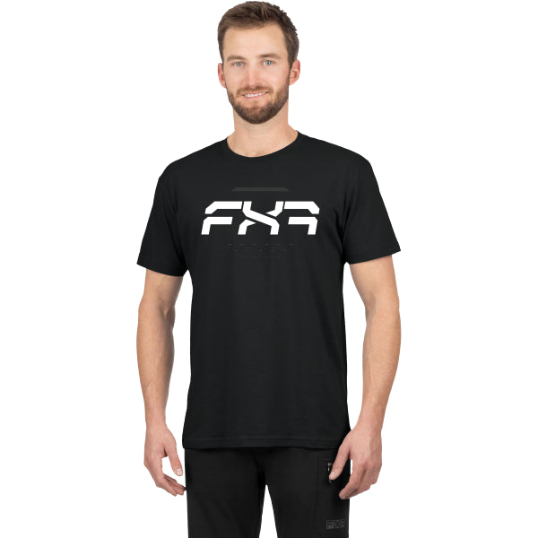 T-Shirt Vapor Premium FXR noir et blanc, de face