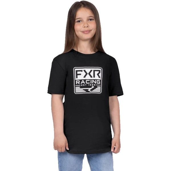 T-Shirt Emblem Premium Junior FXR noir et blanc, de face