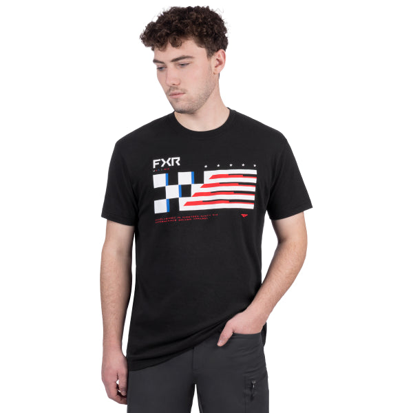 T-Shirt International Race Div Premium FXR noir et blanc, de face