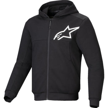 Coton Ouaté de Moto Chrome V2 Sport Alpinestars noir et blanc, de face