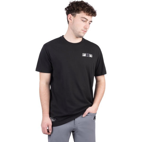 T-Shirt Podium Pro Premium FXR noir et blanc, de face