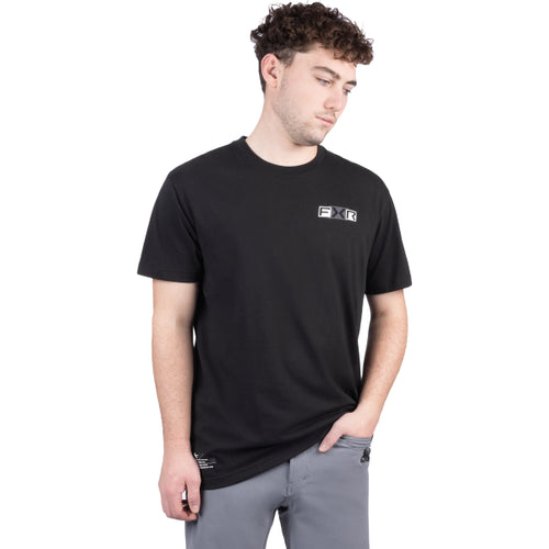 T-Shirt Podium Pro Premium FXR noir et blanc, de face