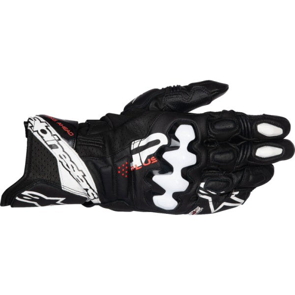 Gants de Moto GP Plus R v3 Alpinestars noir et blanc, dessus
