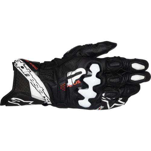Gants de Moto GP Plus R v3 Alpinestars noir et blanc, dessus