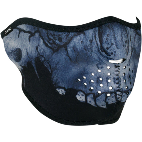 Demi-Masque de Moto Néoprène - Zan Head Gear noir et bleu