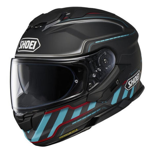 Casque Intégral de Moto GT-Air III Discipline Shoei noir et bleu, de 3/4