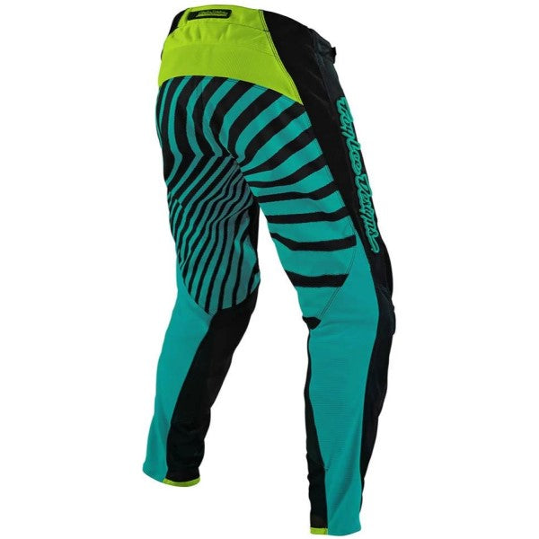 Pantalon de Motocross GP Air Drift Troy Lee Designs noir et bleu, de dos