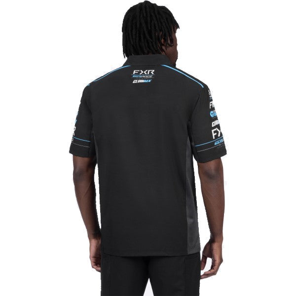 Polo Race Div Performance UPF FXR noir et bleu, de dos