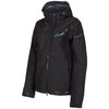 Manteau de Motoneige Alpine Femme Klim noir et bleu, de face