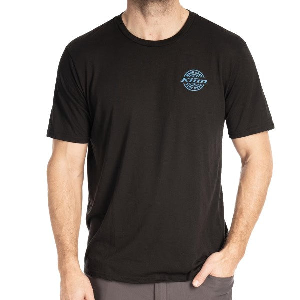 T-Shirt Live to Ride Tri-blend Klim noir et bleu, de face