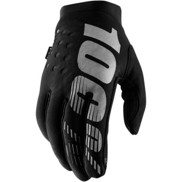 Gants de Motocross Brisker 100% noir et gris, dessus