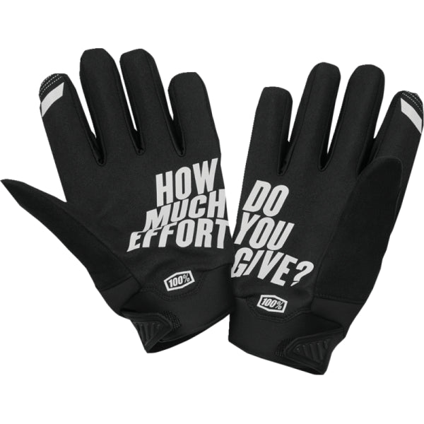 Gants de Motocross Brisker 100% noir et gris, paume