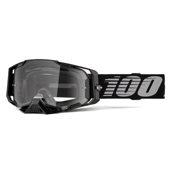 Lunettes de Motocross Armega Lentille Claire 100% noir et gris