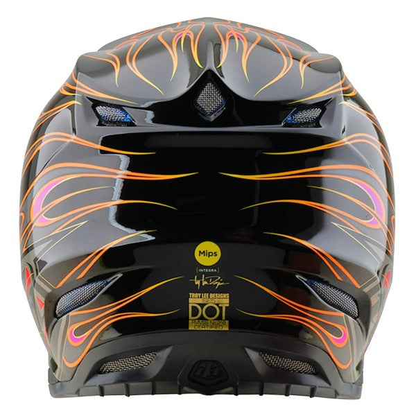 Casque de Motocross SE5 Composite Torched Troy Lee Designs noir et gris, arrière