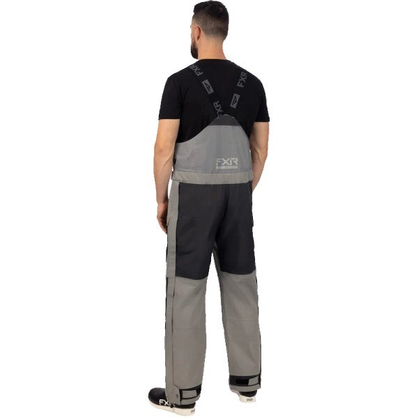 Pantalon Vapor Pro Tri-Laminate à Bretelle FXR noir et gris, de dos