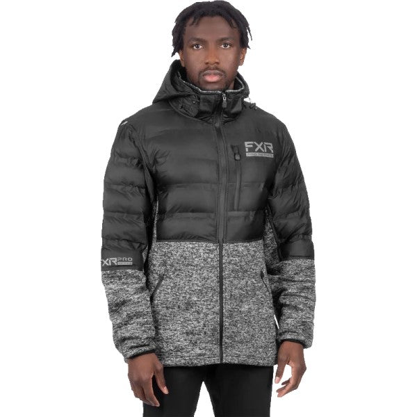 Manteau Matelassé Excursion Lt Hybrid FXR noir et gris, de face