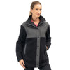 Manteau  High Pile Mountain Fleece Femme Klim noir et gris, de face