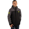 Manteau de Motoneige Vertical Pro Isolé Softshell FXR noir et gris, de face