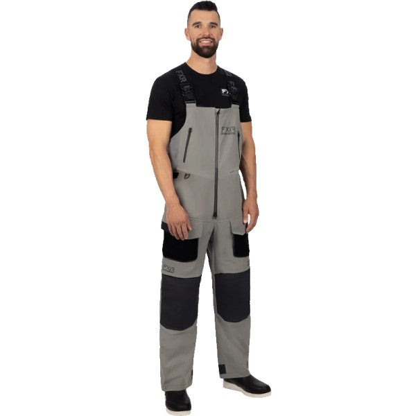 Pantalon Vapor Pro Tri-Laminate à Bretelle FXR noir et gris, de face