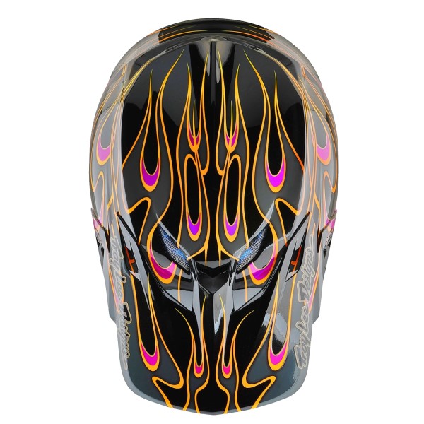 Casque de Motocross SE5 Composite Torched Troy Lee Designs noir et gris, dessus