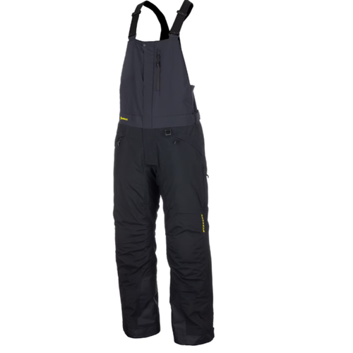 Pantalon de Motoneige Keweenaw à Bretelle Klim noir et jaune, de face