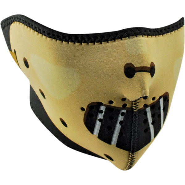 Demi-Masque de Moto Néoprène - Zan Head Gear noir et jaune