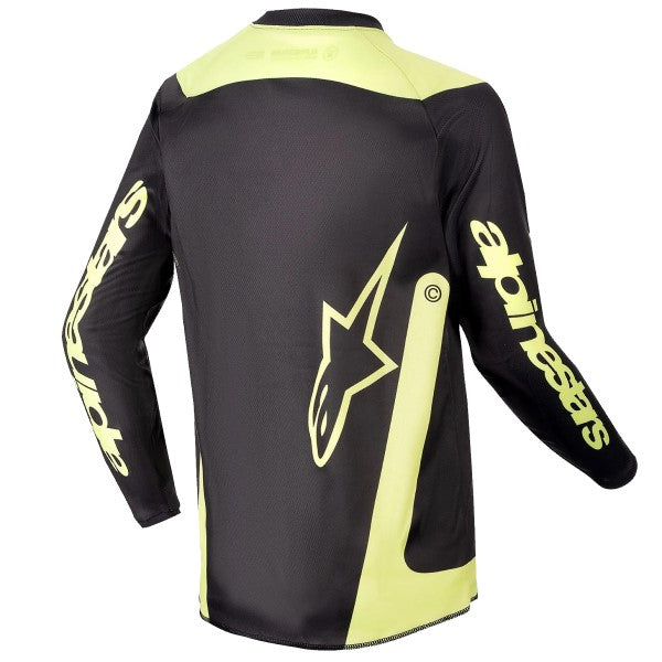 Chandail de Motocross Racer Lurv Junior Alpinestars noir et jaune, de dos