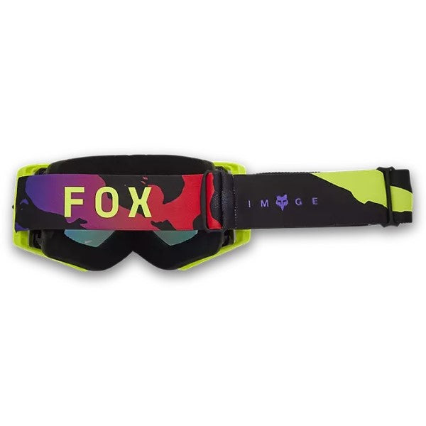 Lunette de Motocross Airspace Throttle Lentille Miroir Fox noir et jaune, de dos