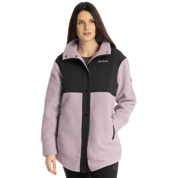 Manteau High Pile Mountain Fleece Femme Klim noir et mauve