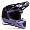 Casque de Motocross V3 RS Grid Carbone MIPS Fox noir et mauve, de 3/4