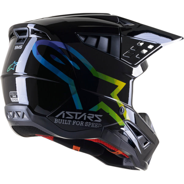 Casque de Motocross SM5 Compass Alpinestars noir et multicolore, côté droit