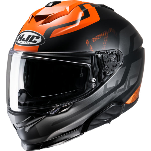 Casque Intégral de Moto i71 Enta HJC noir et orange