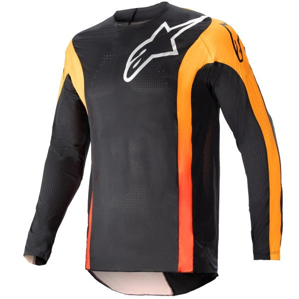 Chandail de Motocross Techstar Sein Alpinestars noir et orange, de face