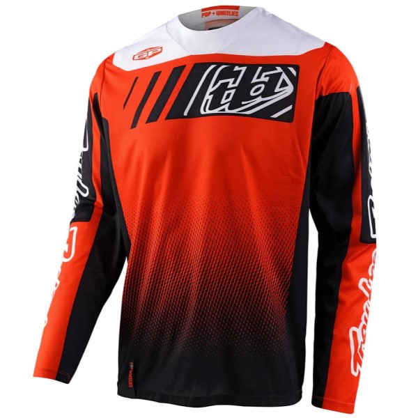 Chandail de Motocross GP Icon Troy Lee Designs noir et orange, de face