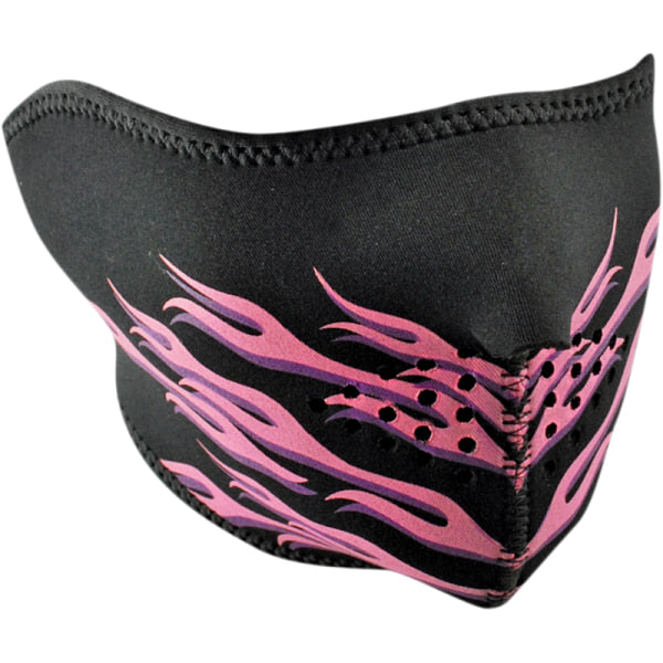 Demi-Masque de Moto Néoprène - Zan Head Gear noir et rose