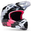 Casque de Motocross V1 Digi Image Fox noir et rose, de 3/4