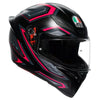 Casque Intégral de Moto K1 S Sling AGV noir et rose, de 3/4