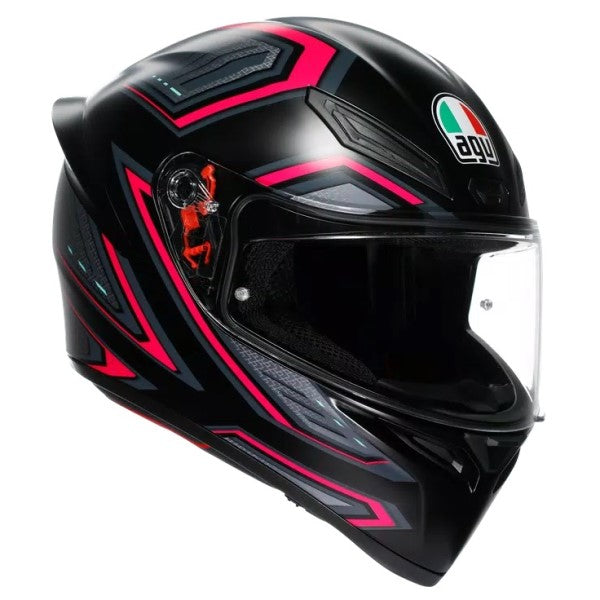 Casque Intégral de Moto K1 S Sling AGV noir et rose, de 3/4