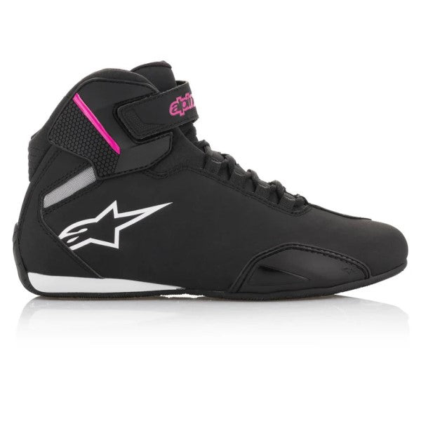 Chaussures de Moto Sektor Femme Alpinestars noir et rose, face extérieure