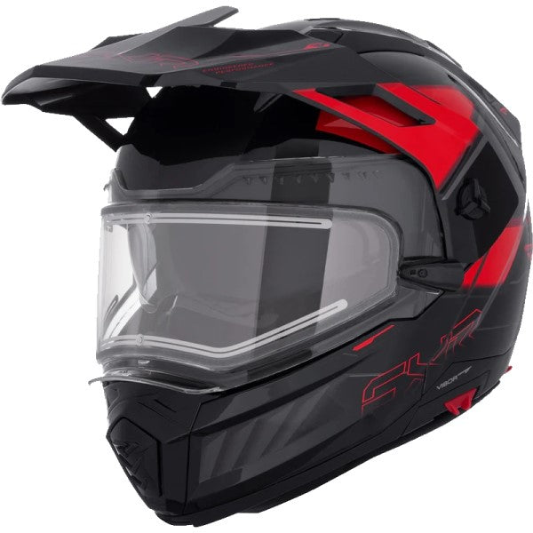 Casque Modulaire de Motoneige Maverick X Pro Visière Électrique FXR noir et rouge