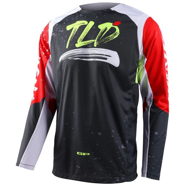 Chandail de Motocross GP Pro Partical Troy Lee Designs noir et rouge, de face