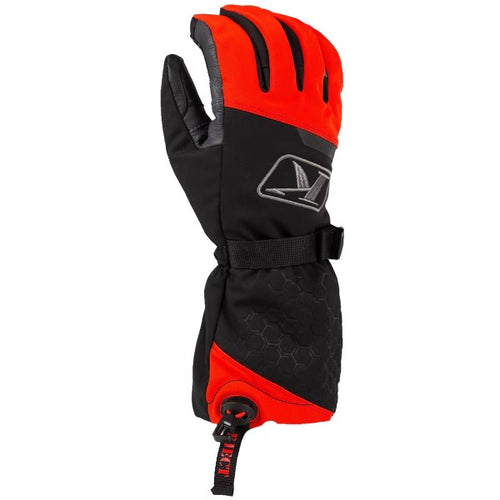 Gants de Motoneige Powerxross Klim noir et rouge, dessus