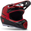 Casque de Motocross V3 Divider Fox noir et rouge, de 3/4