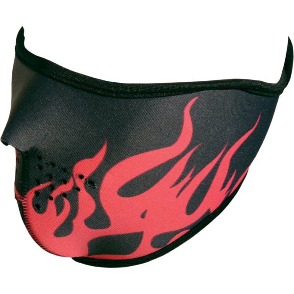 Demi-Masque de Moto Néoprène - Zan Head Gear noir et rouge