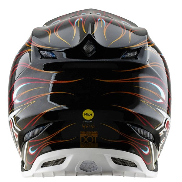 Casque de Motocross SE5 Carbone Torched MIPS Troy Lee Designs noir et rouge, arrière